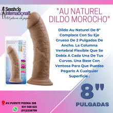 AU NATUREL DILDO 8 PULGADAS DE PLACER MOROCHO PEGABLE SEXSHOP